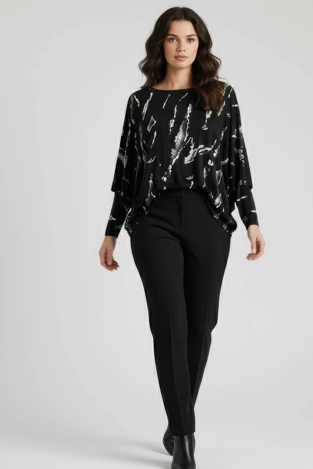Jodie Abstract Print Batwing Top