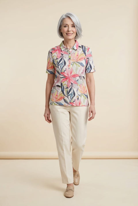 Phoebe Tropical Print Top