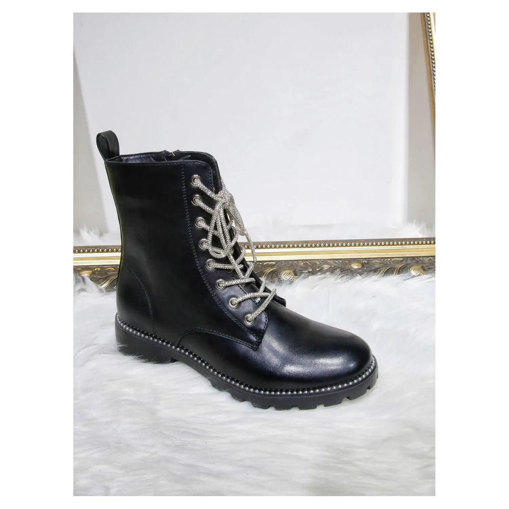 Monterey Military Style Faux Leather Boots