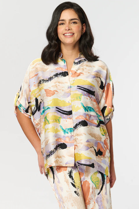 Flynn Brushstroke Print Shirt