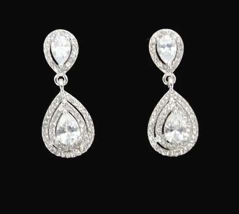 Joanna Teardrop Crystal Earrings