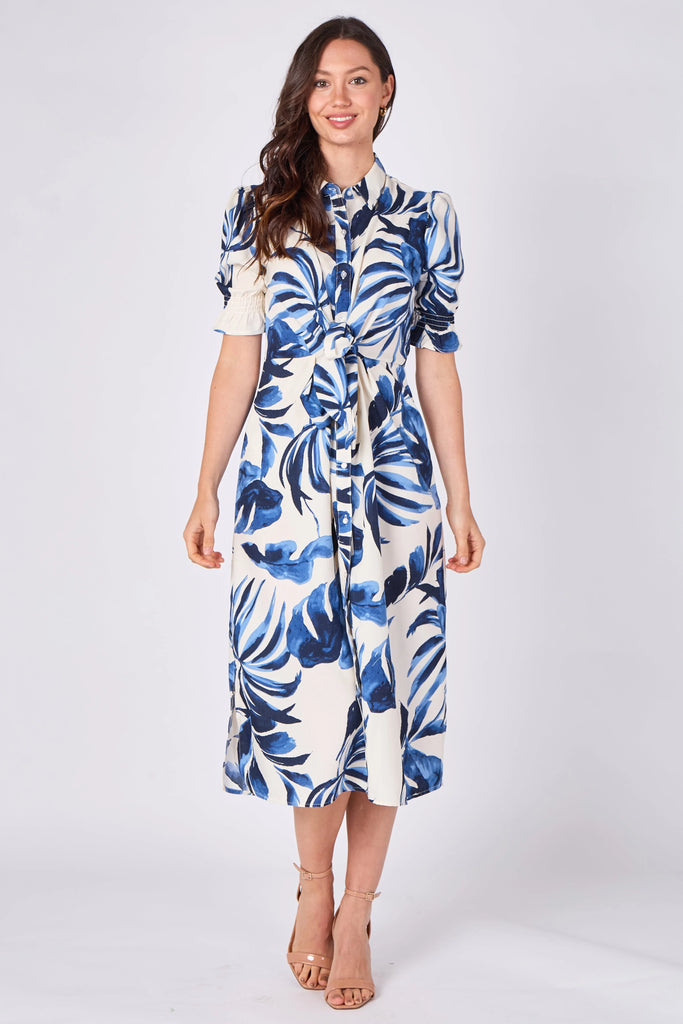 Shannon Tropical Print Shirt Dress