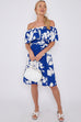 Reagan Abstract Print Bardot Dress