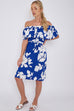 Reagan Abstract Print Bardot Dress