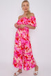 Reagan Floral Print Bardot Maxi Dress