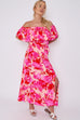 Reagan Floral Print Bardot Maxi Dress