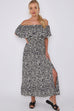 Reagan Leopard Print Bardot Maxi Dress