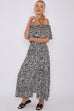 Reagan Leopard Print Bardot Maxi Dress