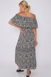 Reagan Leopard Print Bardot Maxi Dress