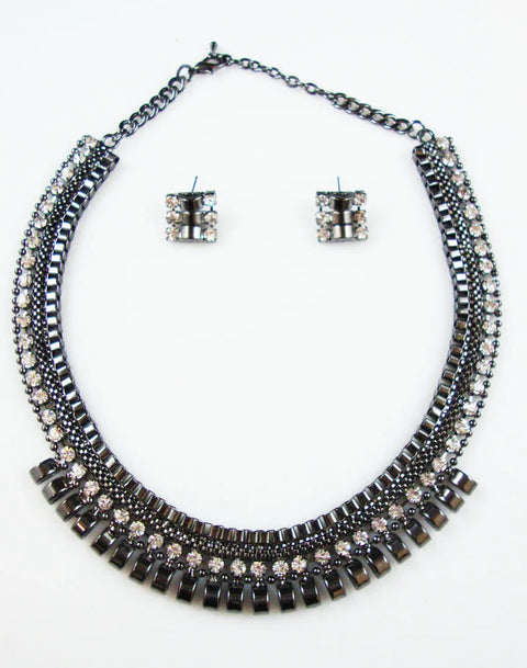 Maureen Crystal Embellished Necklace & Earring Set