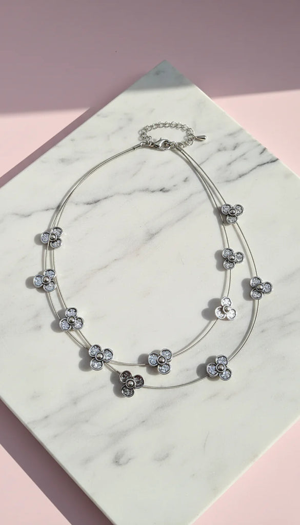 Aspen Layered Flower Statement Necklace