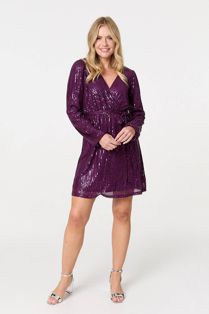 Parker Sequin Wrap Dress