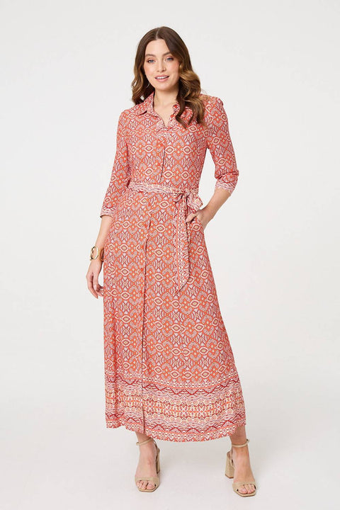 Winifred Geometric Shirt Dress