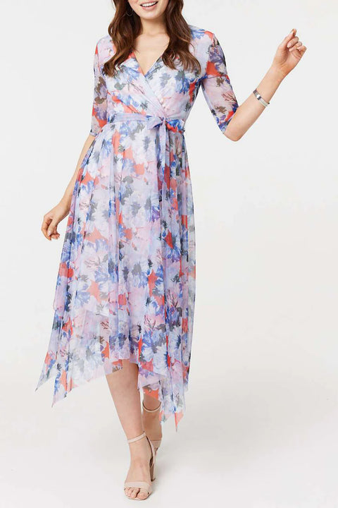 Zoey Floral Burst Crossover Dress