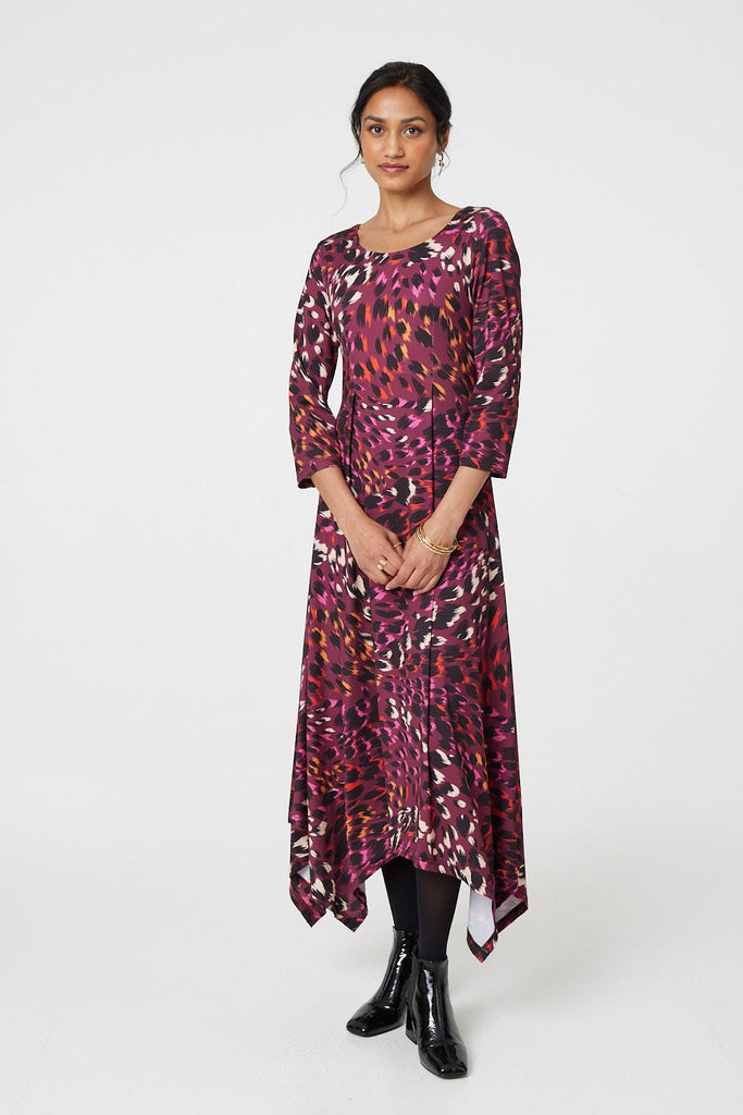 Cecile Abstract Animal Print Dress