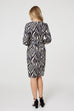 Florine Zebra Print Crossover Midi Dress