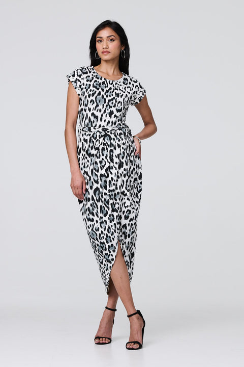 Fifi Animal Print Tulip Hem Dress