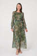 Zuri Animal Print Midaxi Dress