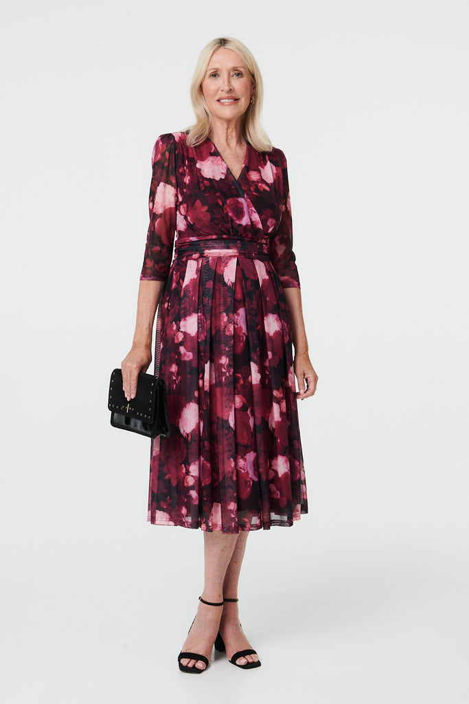 Jessie Floral Print Crossover Dress