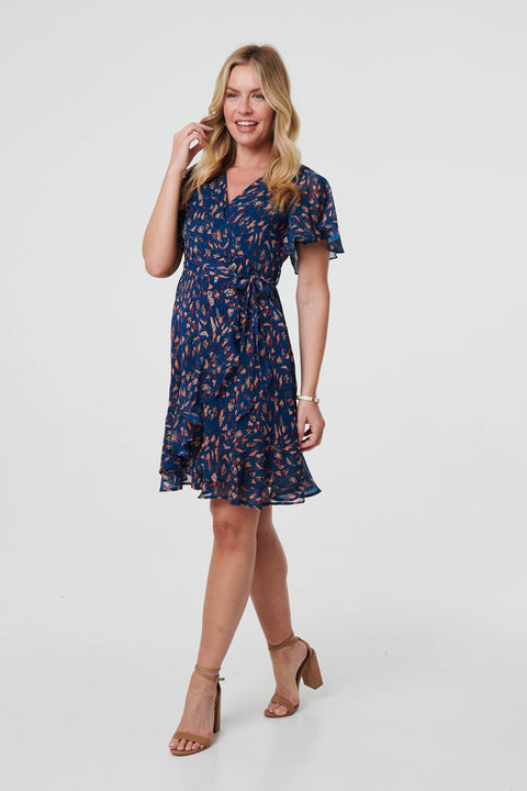 Marlie Abstract Print Wrap Dress