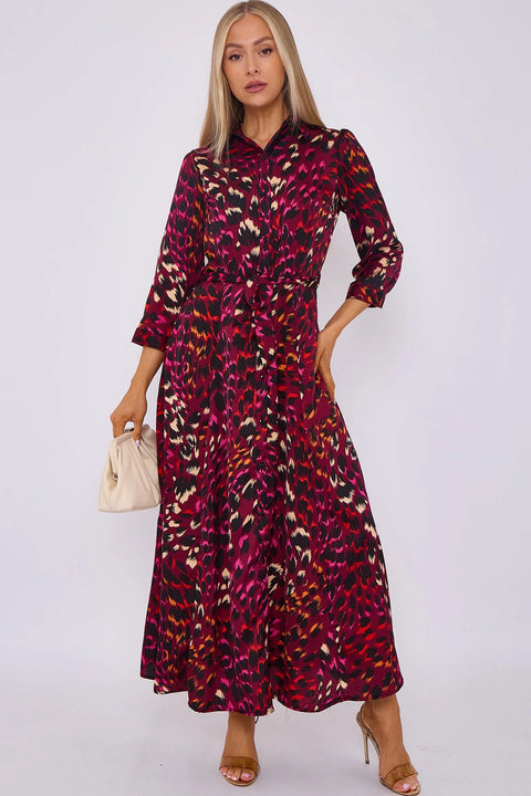 Sacha Leopard Print Shirt Dress