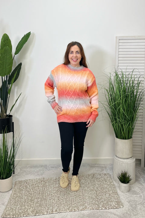 Laura Tie Dye Cable Knit