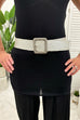 Liana Square Buckle Woven Belt