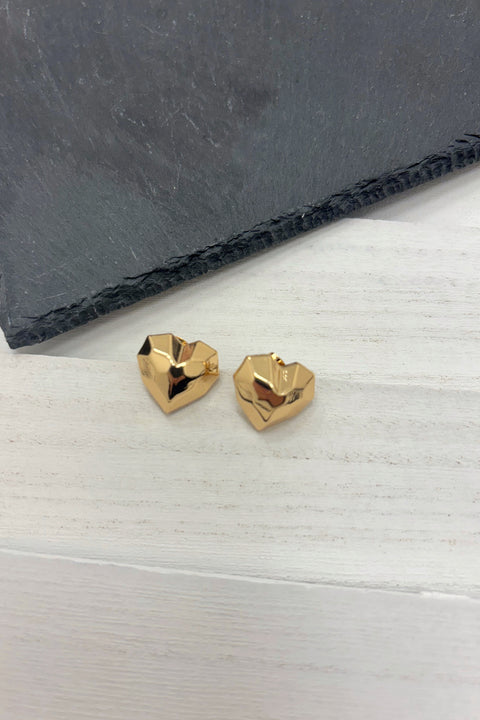 Iris Heart Stud Earrings