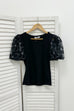 Poppy Floral Sequin Puff Sleeve Top