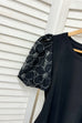 Poppy Floral Sequin Puff Sleeve Top