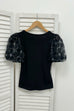 Poppy Floral Sequin Puff Sleeve Top