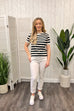 Doreen Stripe Print Tee