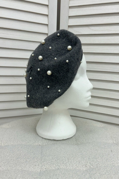 Chloe Knitted Pearl Beret