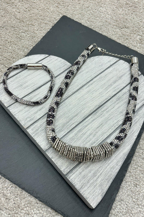 Gabrielle Diamanté Tube Necklace Set