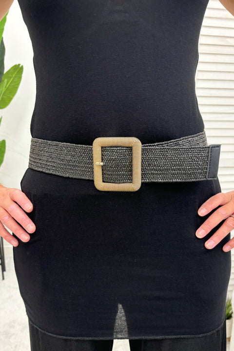 Liana Square Buckle Woven Belt