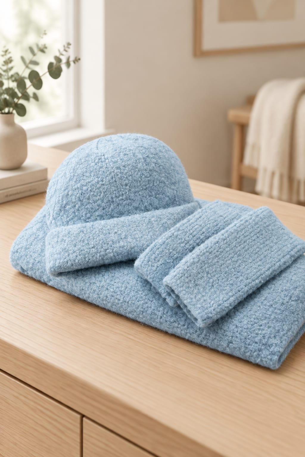 Beau Bouclé Hat Scarf and Mittens Set