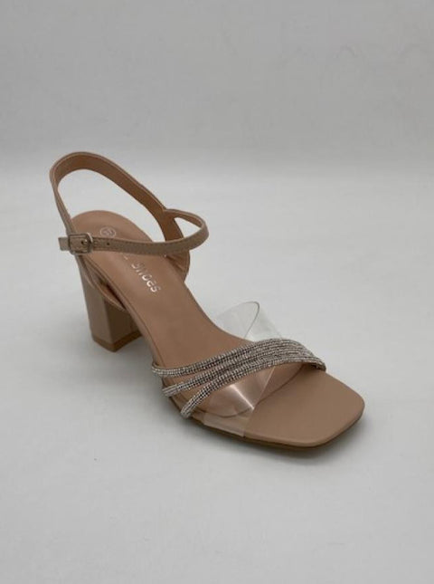 Leona Block Heel Diamanté Sandals