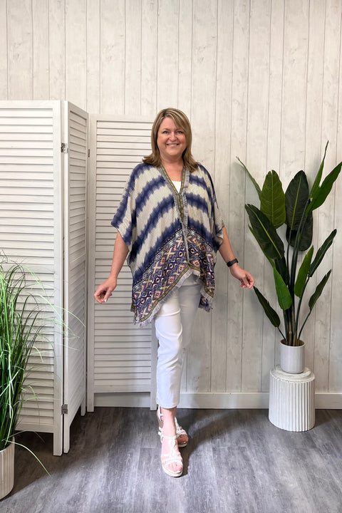 Marlene Aztec Stripe Print Kaftan