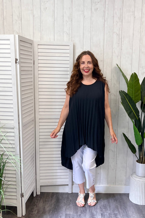 Camilla Sunray Pleated Sleeveless Top