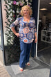 Lou Zip Detail Kaleidoscope Print Top