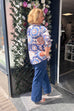 Lou Zip Detail Kaleidoscope Print Top