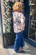 Lou Zip Detail Floral Print Top
