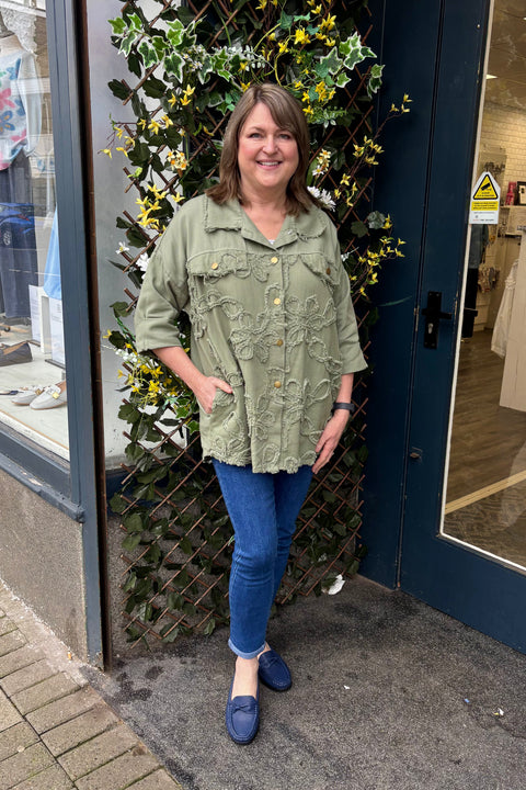 Myla Embossed Flower Shacket