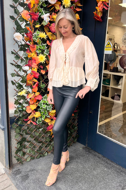Victoria Tie Detail Peplum Shirt