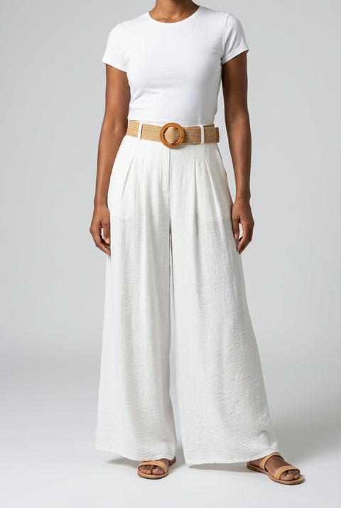 Marina Wide Leg Belted Trousers