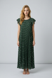 Brielle Spot Print Pleated Maxi Dress
