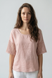 Claudia Linen Crochet Detail Top