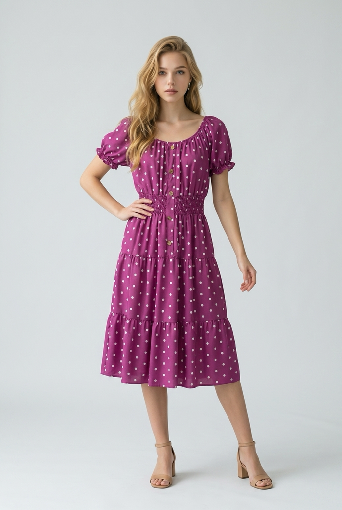 Eloise Polka Dot Midi Dress