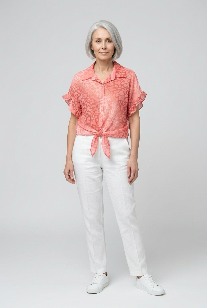 Lilly Animal Front Tie Shirt