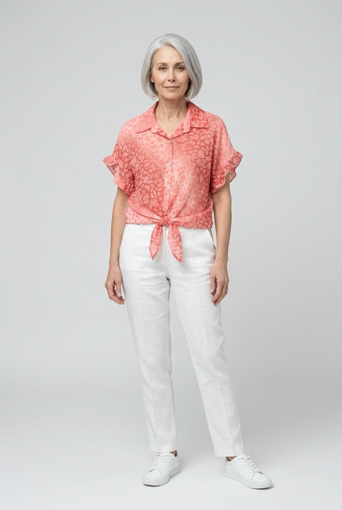 Lilly Animal Front Tie Shirt